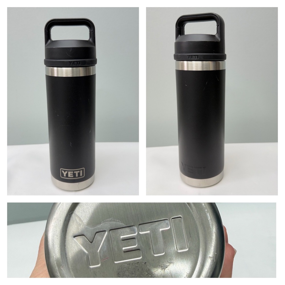 YETI Rambler 18 oz Bottle with Chug Cap Black Vacuum Insulated Stainless Steel